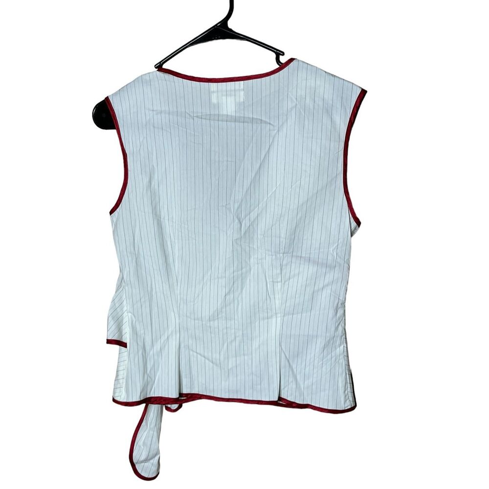 Vintage Old Navy Y2K Stretch Pinstripe Wrap Top Size Small - Picture 5 of 7